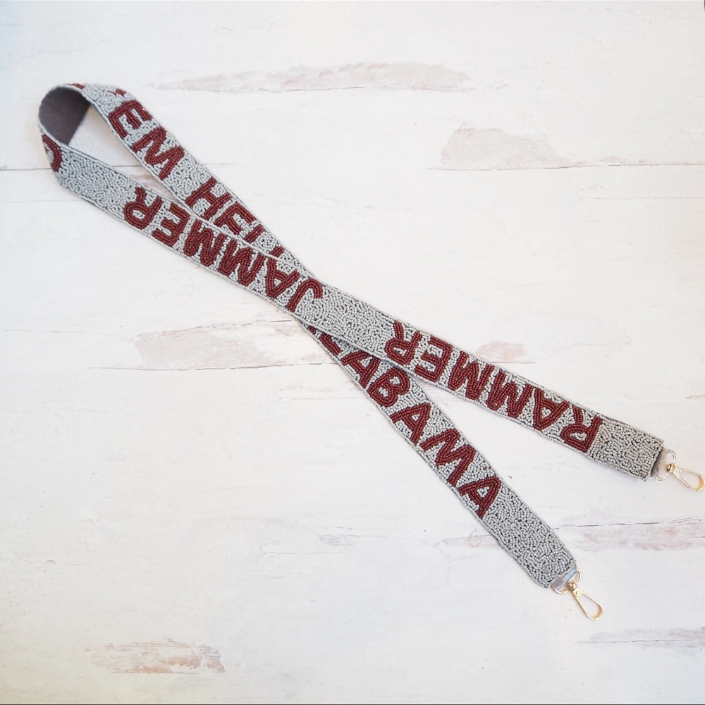 Beaded Alabama Rammer Jammer Collegiate Game Day Purse Strap